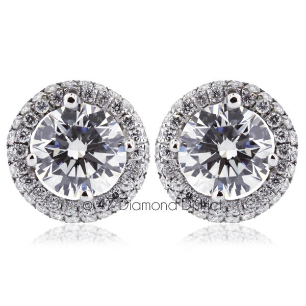 3ct-tw-F-SI2-Round-Cut-Natural-Certified-Diamonds-18K-Gold-Halo-Stud-Earrings
