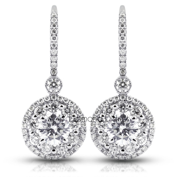 3-48ct-tw-H-SI1-Round-Earth-Mined-Certified-Diamonds-14K-Gold-Halo-Drop-Earrings