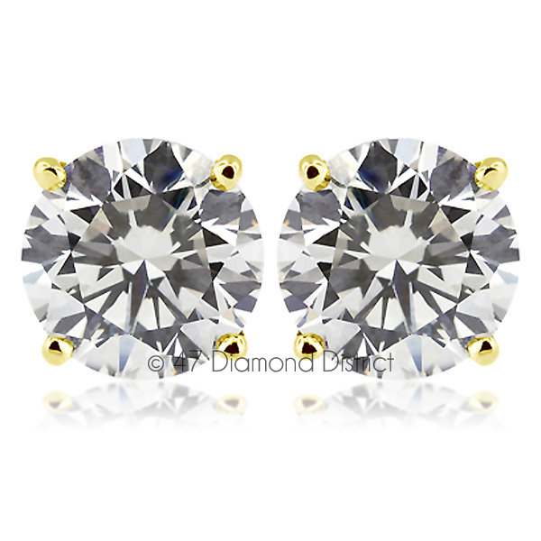 3-06ct-tw-D-SI1-Round-Cut-Earth-Mined-Certified-Diamonds-14K-Gold-Stud-Earrings
