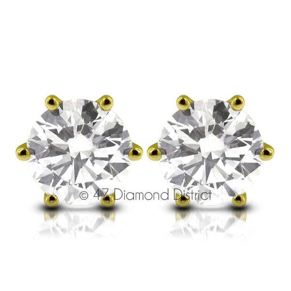 3-04ct-tw-D-SI1-Round-Earth-Mined-Certified-Diamonds-14K-Gold-Classic-Earrings