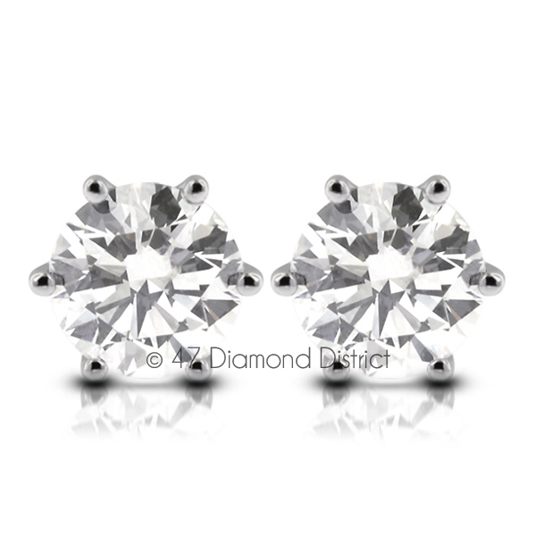 3-03ct-tw-F-SI2-Round-Cut-Natural-Certified-Diamonds-14K-Gold-Classic-Earrings